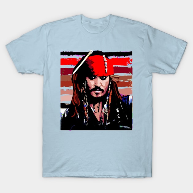 johnny Depp stripes GOSH T-Shirt by EnceladusWaters